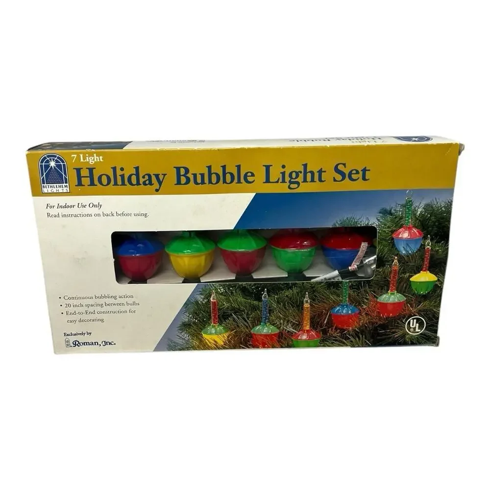 VTG Roman Inc. Bubbling Lights Christmas Tree Holiday Decorative - 7 light set